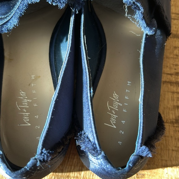 Navy Satin Lord and Taylor Loafers - Picture 4 of 5